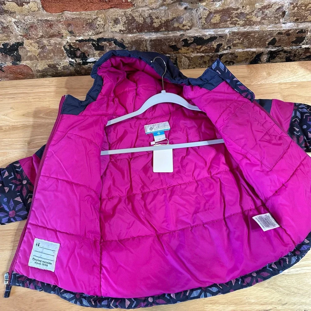 Columbia Toddler Girls 4T Purple Pink Winter Snow Full Zip Hooded Jacket